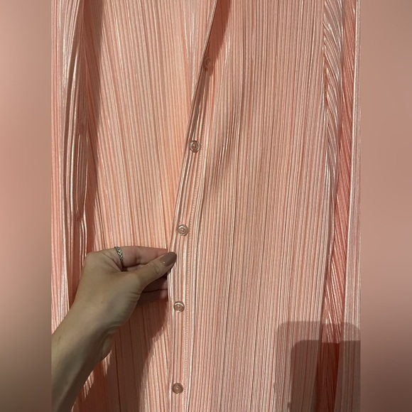 Simons Twik Pleated Shirt & Pants Set Pink Size L NWOT - Picture 5 of 13